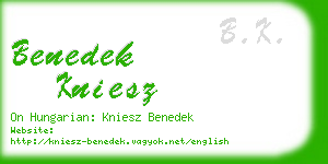 benedek kniesz business card